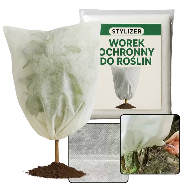 KAPTUR OCHRONNY DO ROŚLIN NA ZIMĘ FLIZELINA WŁÓKNINA 60x80cm WOREK 50g/m