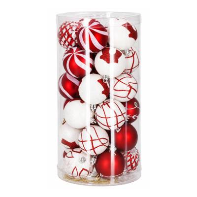 Bombki czerwono-białe 6cm 30szt.
