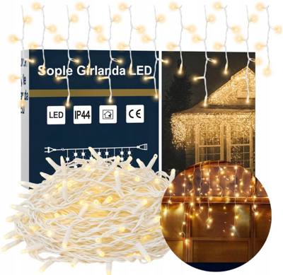 LAMPKI ZEWNĘTRZNE Sople KURTYNA ŚWIETLNA Girlada 300 LED FLASH