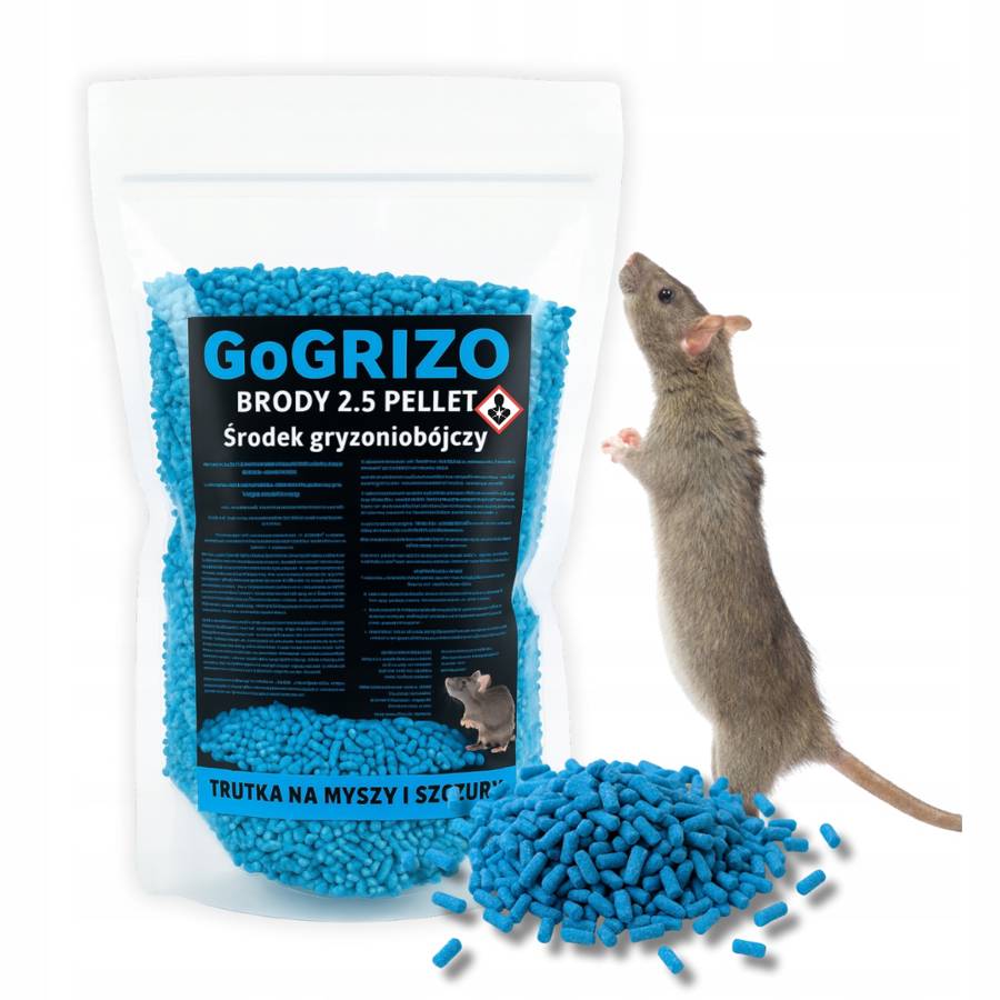 TRUTKA ŚRODEK NA SZCZURY MYSZY GRYZONIE 1KG BRODIFAKUM GRANULAT granulki