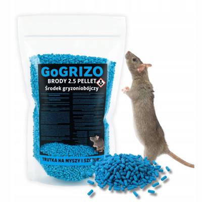 TRUTKA ŚRODEK NA SZCZURY MYSZY GRYZONIE 1KG BRODIFAKUM GRANULAT granulki