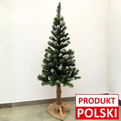 CHOINKA NA PNIU SZTUCZNA GĘSTA SOSNA DIAMENTOWA OŚNIEŻONA JUTA 180 CM