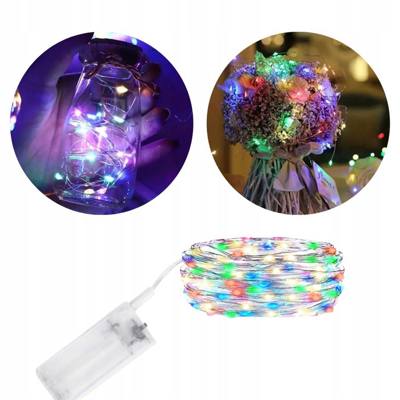 LAMPKI NA BATERIE LED Na druciku ŚWIATEŁKA Choinkowe DO STROIKÓW Kolor 2M