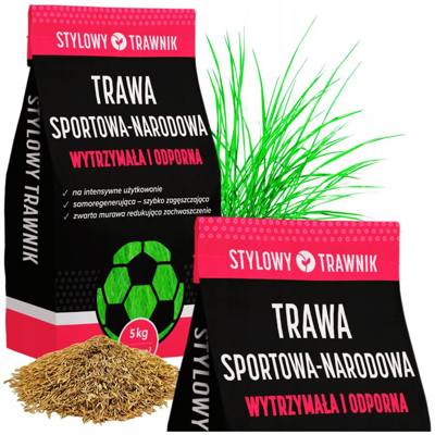 TRAWA NASIONA Sportowa Boiskowa Stylowy Trawnik 5kg Nr partii: PL610/03/56/M177/A