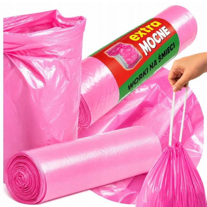 Worki Na Śmieci zapachowe różwe 60L 10szt